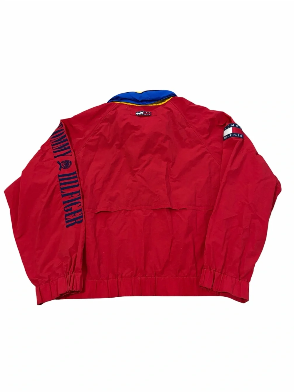 VTG Tommy Hilfiger Nylon Windbreaker Sailing Jacket Mens 2XL Red 90s Spell Out